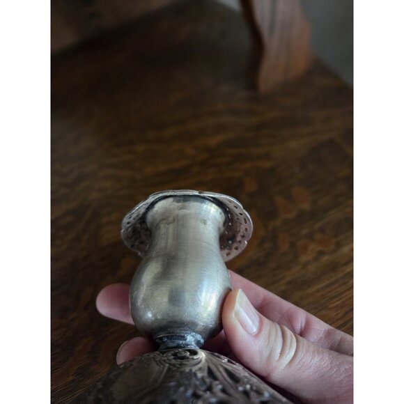 Vintage Filagree Silver Plate candle holder Stick patent No 72883 Hallmark - Picture 5 of 11